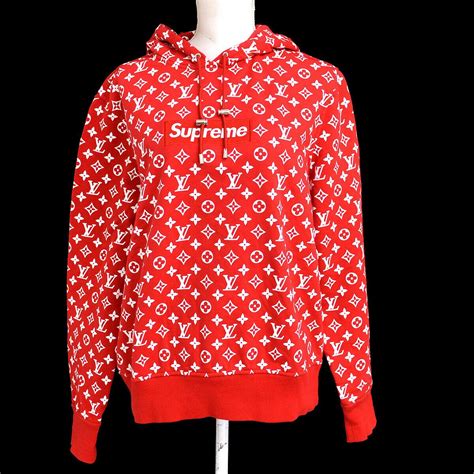 supreme louis vuitton hoodie white|Louis Vuitton supreme red hoodie.